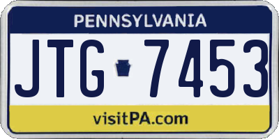 PA license plate JTG7453