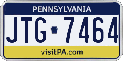 PA license plate JTG7464