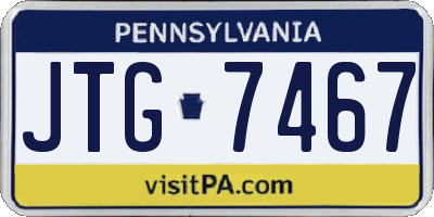 PA license plate JTG7467