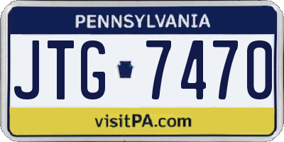 PA license plate JTG7470