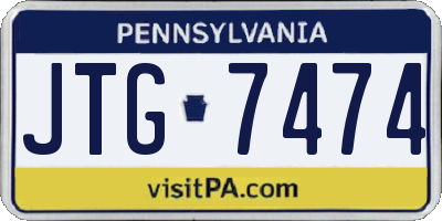 PA license plate JTG7474