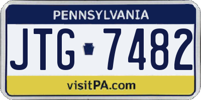 PA license plate JTG7482