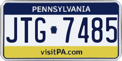 PA license plate JTG7485