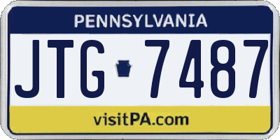 PA license plate JTG7487