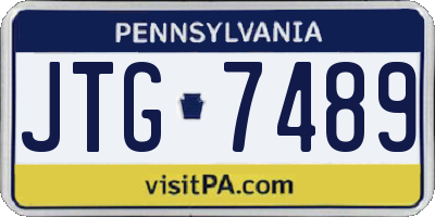 PA license plate JTG7489