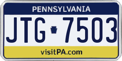 PA license plate JTG7503