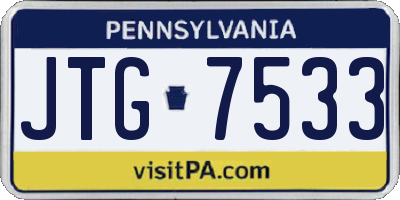 PA license plate JTG7533