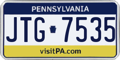 PA license plate JTG7535