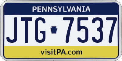 PA license plate JTG7537