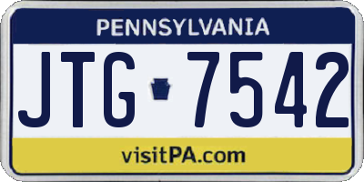 PA license plate JTG7542