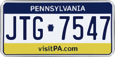 PA license plate JTG7547