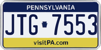 PA license plate JTG7553