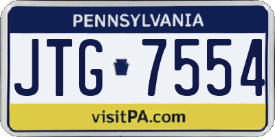 PA license plate JTG7554
