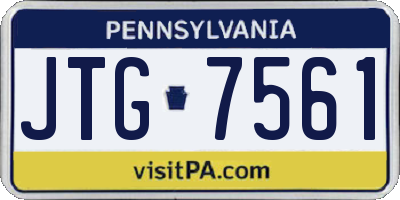 PA license plate JTG7561