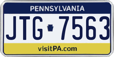 PA license plate JTG7563