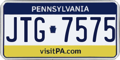 PA license plate JTG7575