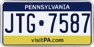 PA license plate JTG7587
