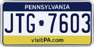 PA license plate JTG7603