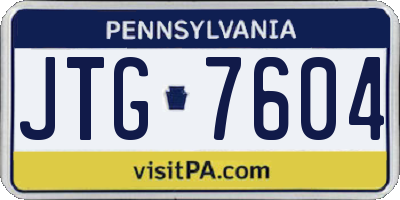 PA license plate JTG7604