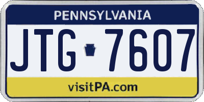 PA license plate JTG7607