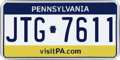 PA license plate JTG7611
