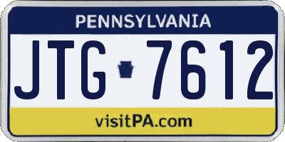 PA license plate JTG7612