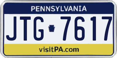 PA license plate JTG7617