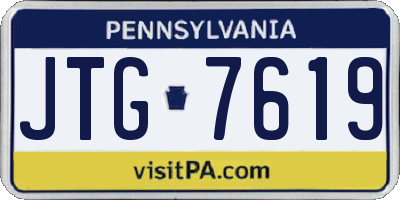 PA license plate JTG7619