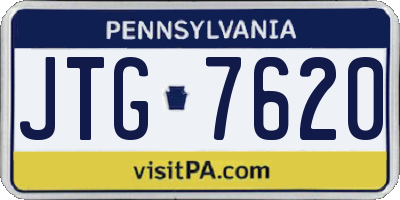 PA license plate JTG7620