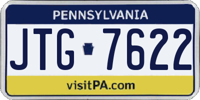PA license plate JTG7622