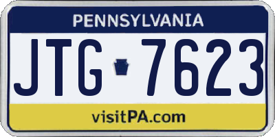 PA license plate JTG7623