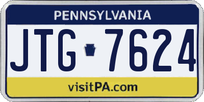 PA license plate JTG7624
