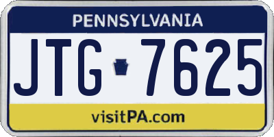 PA license plate JTG7625