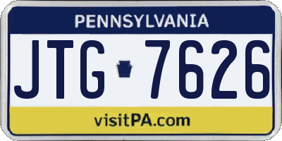 PA license plate JTG7626
