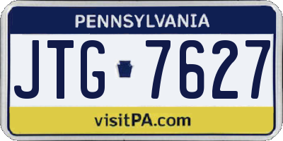 PA license plate JTG7627