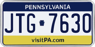 PA license plate JTG7630