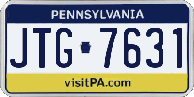 PA license plate JTG7631