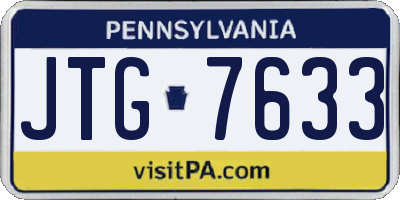 PA license plate JTG7633