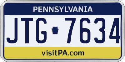 PA license plate JTG7634