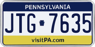 PA license plate JTG7635