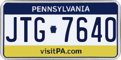 PA license plate JTG7640