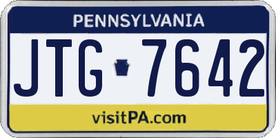 PA license plate JTG7642