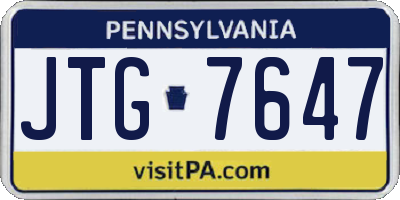 PA license plate JTG7647
