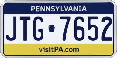 PA license plate JTG7652