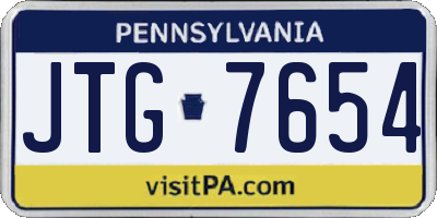 PA license plate JTG7654
