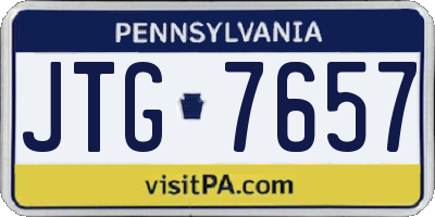 PA license plate JTG7657