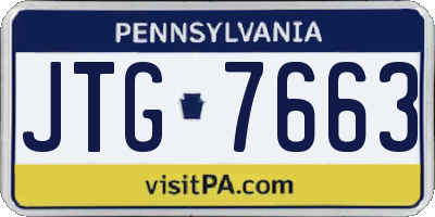 PA license plate JTG7663