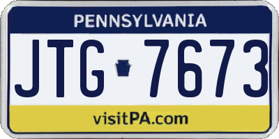 PA license plate JTG7673