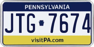 PA license plate JTG7674