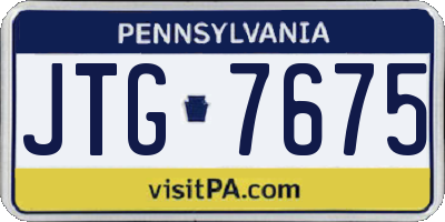 PA license plate JTG7675